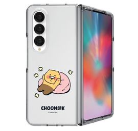 [S2B] KAKAO FRIENDS CHOONSIK Clear Slim Case for Galaxy Z Fold6 – Precise Fit, Transparent PC Material, Microdot Coating, Wireless Charging Compatible - Made in Korea